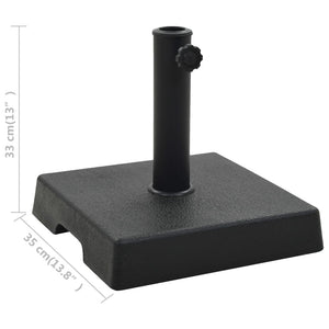 Parasollfot polyresin firkantet 8 kg svart