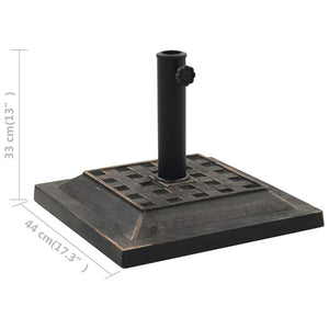 Parasollfot polyresin firkantet 12 kg bronse