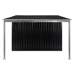 Hageskur med skyvedører antrasitt 386x205x178 cm stål