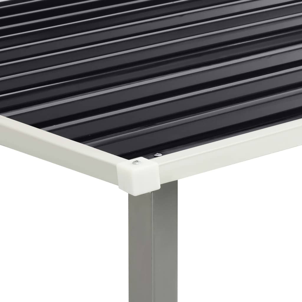 Hageskur med skyvedører antrasitt 386x205x178 cm stål