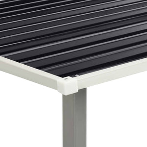 Hageskur med skyvedører antrasitt 386x205x178 cm stål