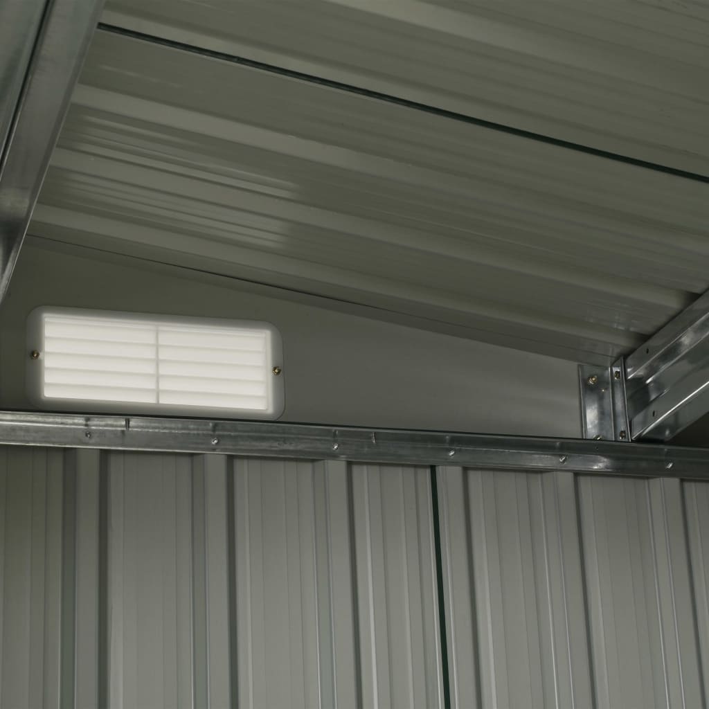 Hageskur med skyvedører antrasitt 386x205x178 cm stål