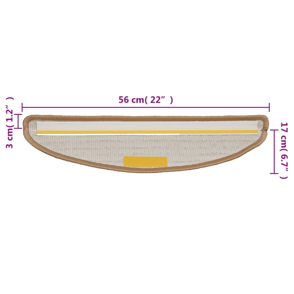 Trappetrinnstepper 15 stk beige 56x17x3 cm