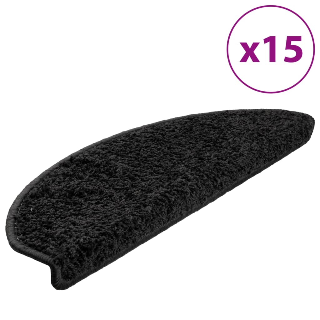 Trappetrinnstepper 15 stk svart 65x21x4 cm