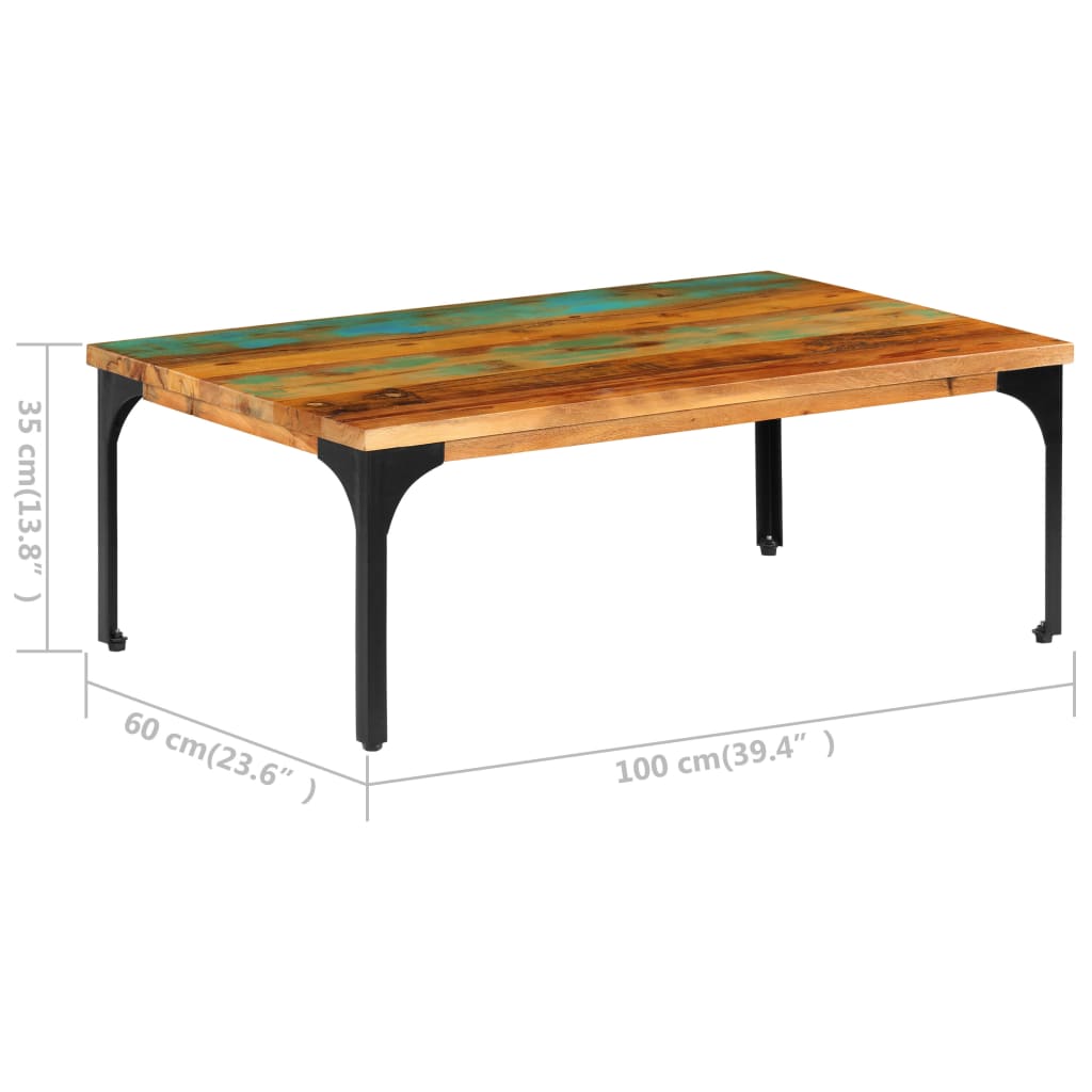 Salongbord 100x60x35 cm gjenvunnet heltre