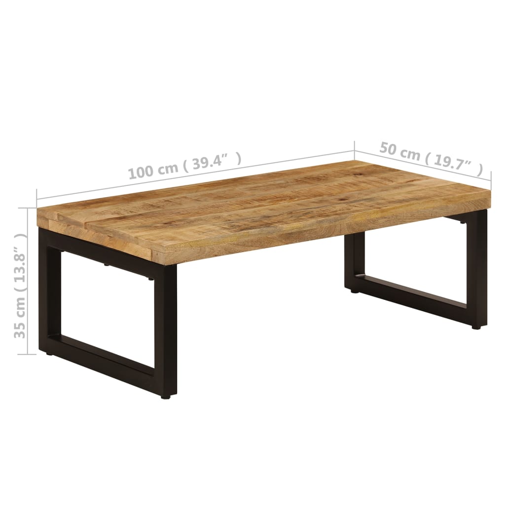 Salongbord 100x50x35 cm heltre mango og stål