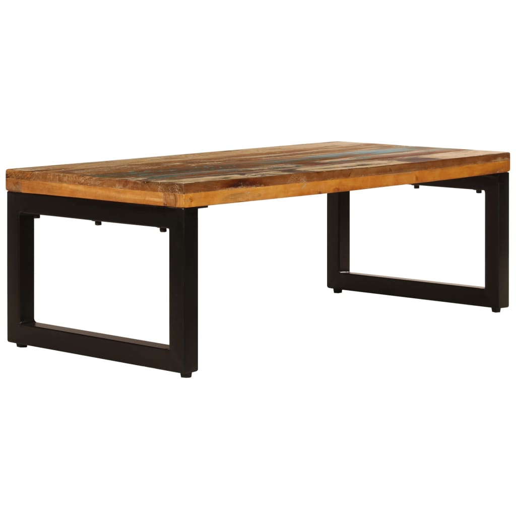 Salongbord 100x50x35 cm gjenvunnet heltre og stål