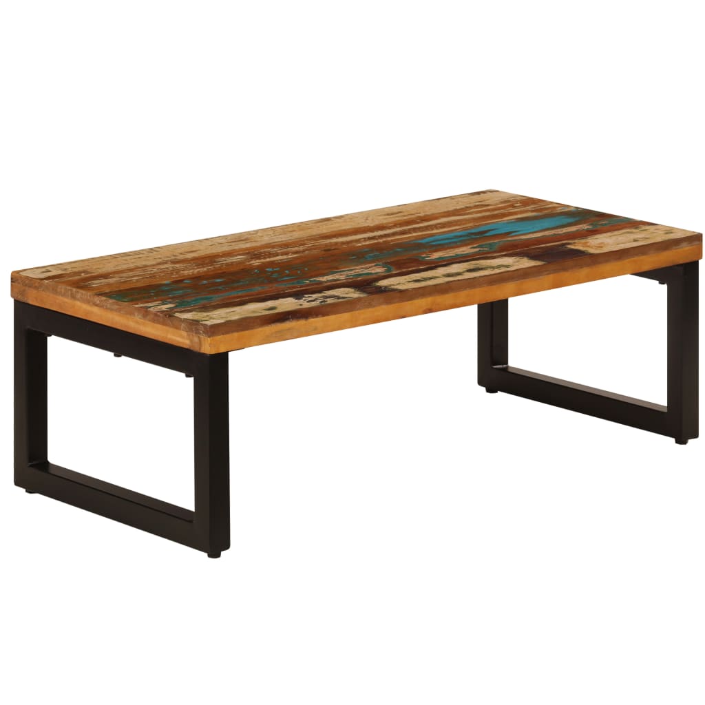 Salongbord 100x50x35 cm gjenvunnet heltre og stål