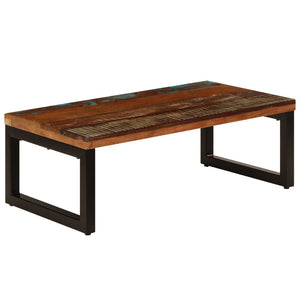 Salongbord 100x50x35 cm gjenvunnet heltre og stål