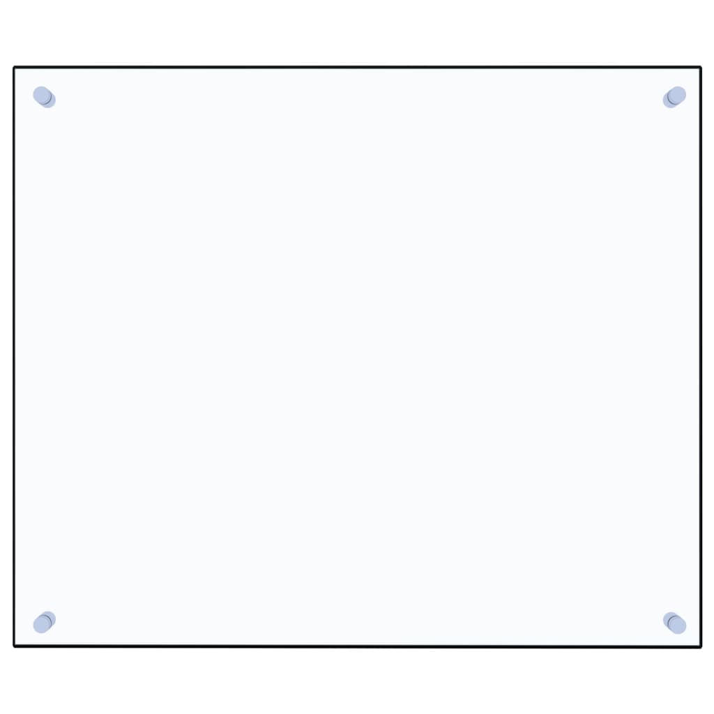 Kjøkkenplate gjennomsiktig 70x60 cm herdet glass