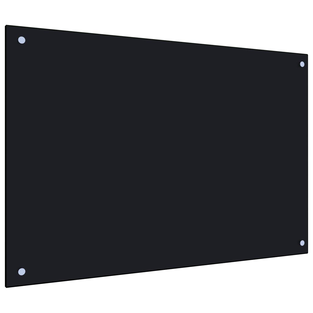 Kjøkkenplate svart 90x60 cm herdet glass