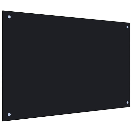Kjøkkenplate svart 90x60 cm herdet glass