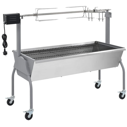 Grill med elektrisk grillspyd rustfritt stål