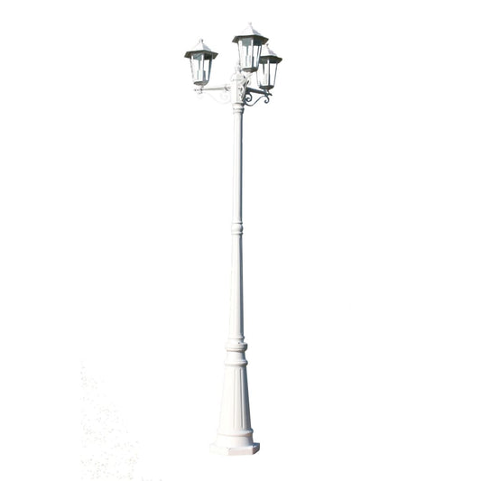 3-arm Kingston garden light posts 215 cm White