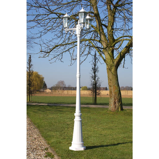 3-arm Kingston garden light posts 215 cm White