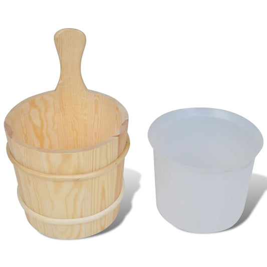 5-piece sauna accessories bucket spoon hourglass thermo-hygrometer