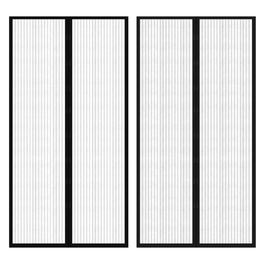 Insekt dørforheng 210 x 100 cm 2 stk magnet svart