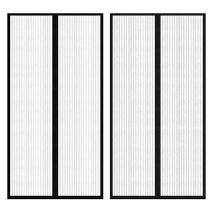 Insekt dørforheng 210 x 100 cm 2 stk magnet svart