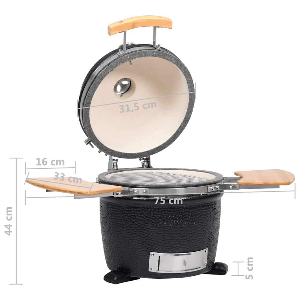 Kamado BBQ grill og røykemaskin keramisk 44 cm