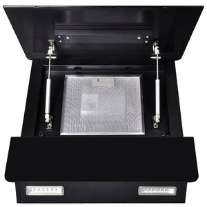 Kitchen hood with black tempered glass screen 600 mm