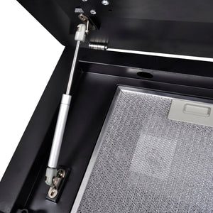 Kitchen hood with black tempered glass screen 600 mm