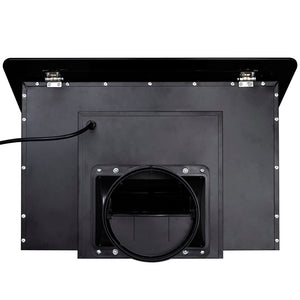 Kitchen hood with black tempered glass screen 600 mm