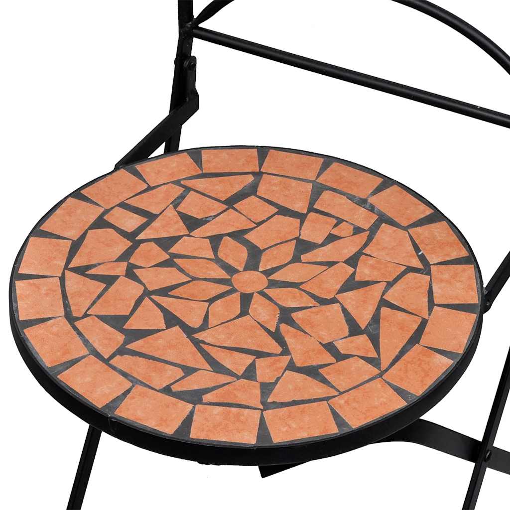 Sammenleggbare bistrostoler 2 stk keramikk terrakotta