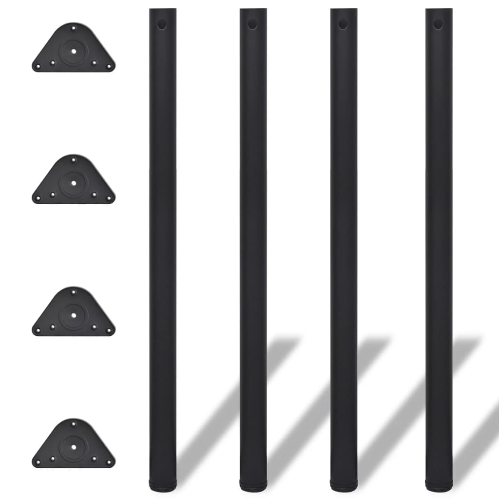 4 Height adjustable table legs Black 1100 mm