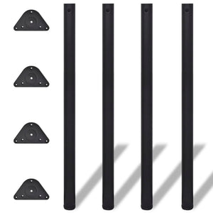 4 Height adjustable table legs Black 1100 mm