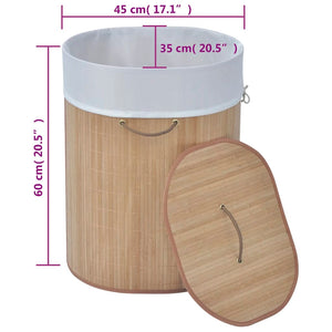 Skittentøyskurv oval bambus naturell