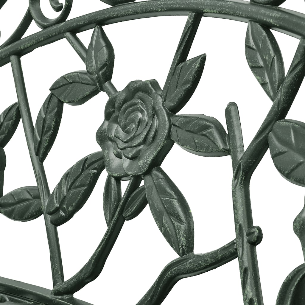 Hagebenk 100 cm støpt aluminium grønn