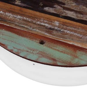 Bowl-shaped coffee tables 2 pcs reclaimed solid wood
