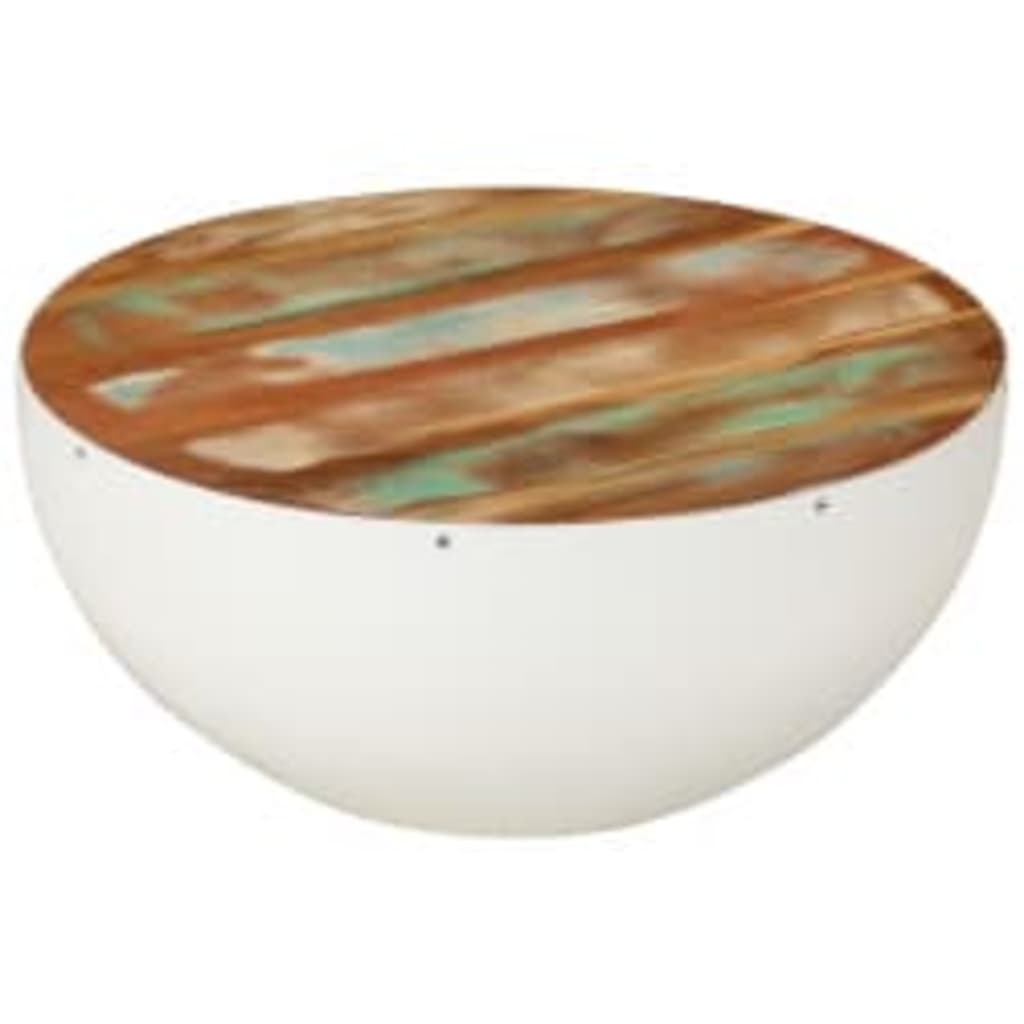 Bowl-shaped coffee tables 2 pcs reclaimed solid wood
