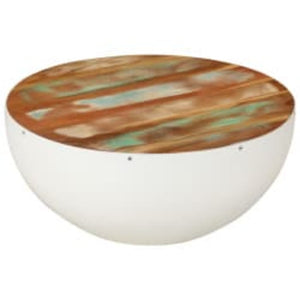 Bowl-shaped coffee tables 2 pcs reclaimed solid wood