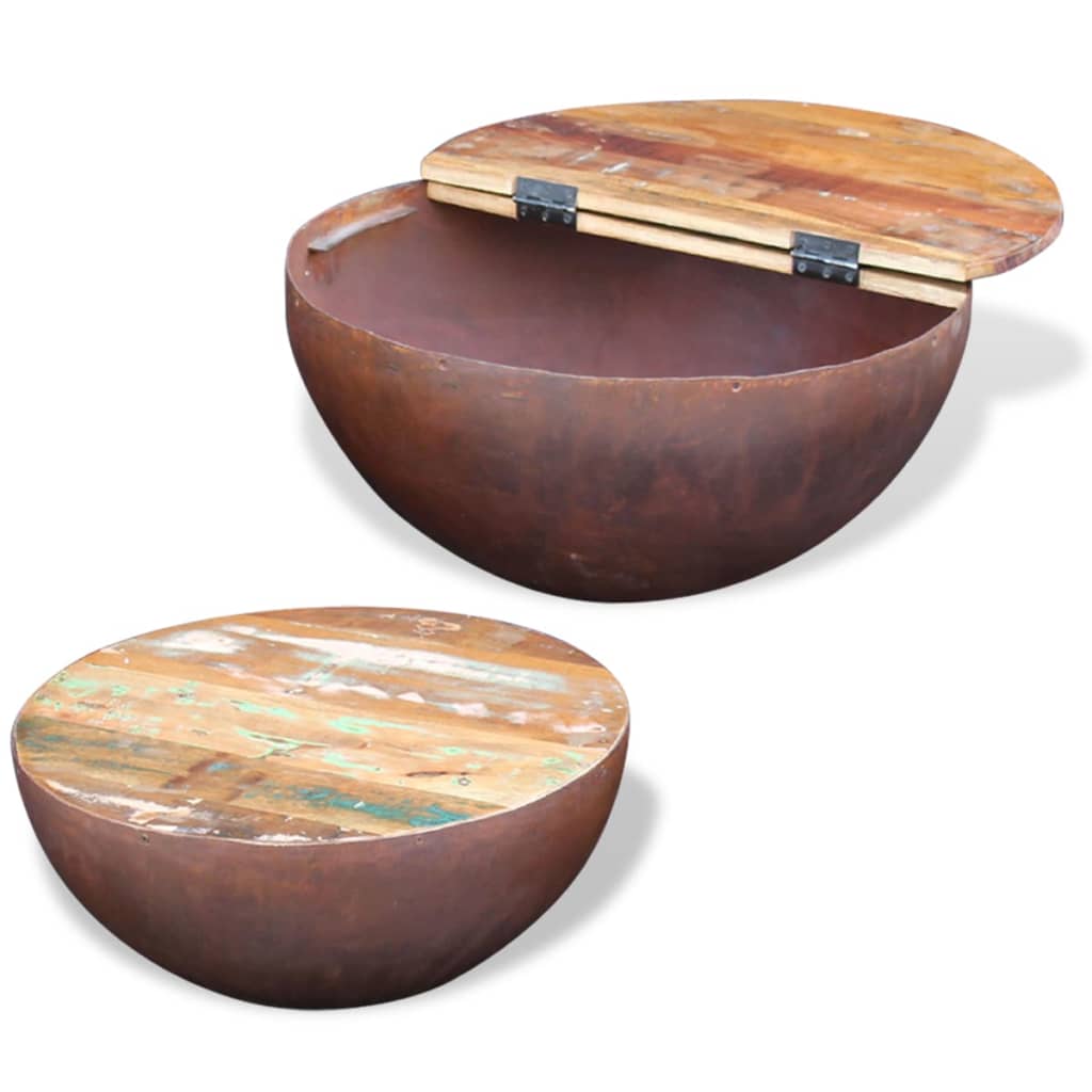 Bolleformede salongbord 2 stk gjenvunnet heltre