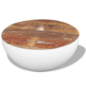 Bowl-shaped coffee table, reclaimed solid wood, 60x60x30 cm
