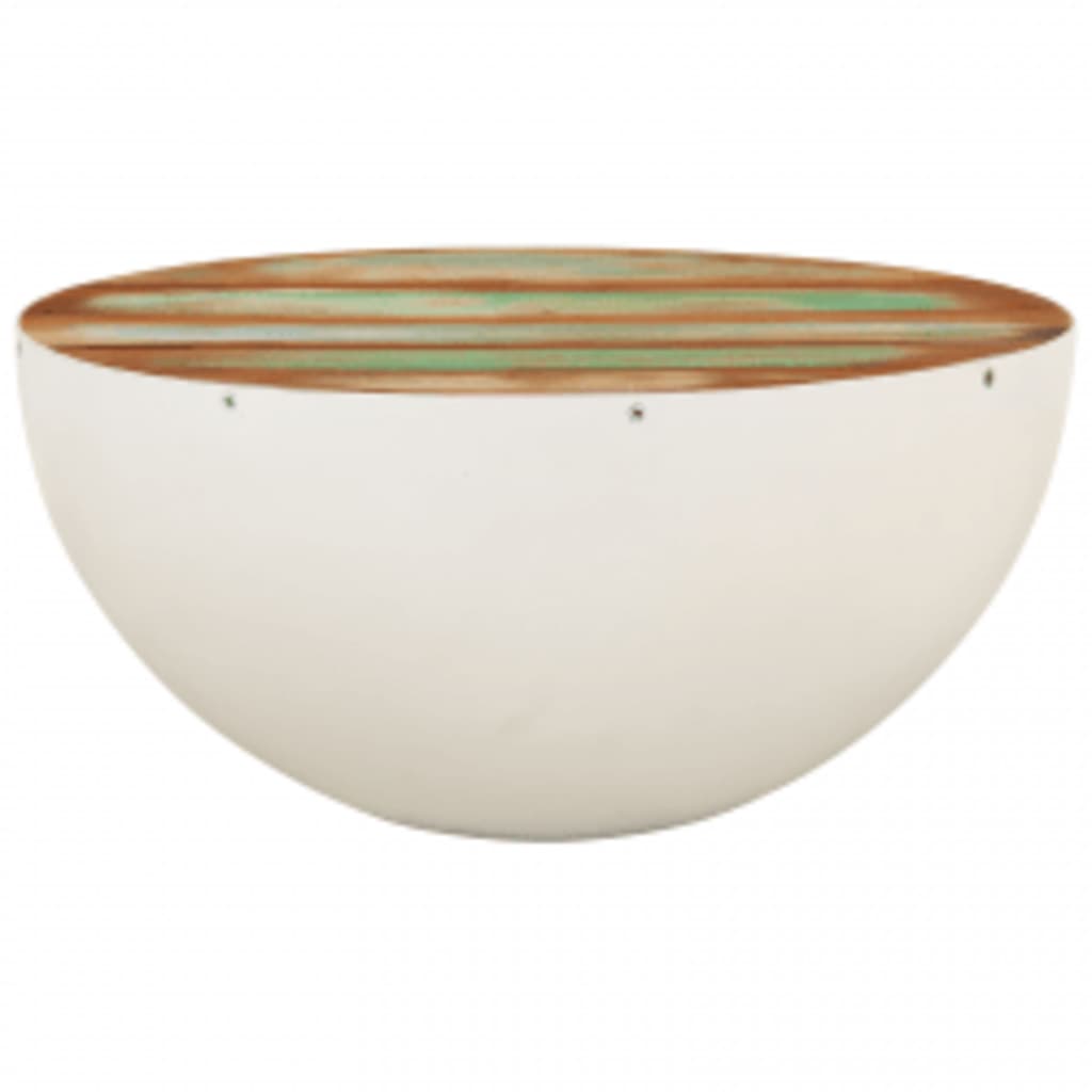 Bowl-shaped coffee table, reclaimed solid wood, 60x60x30 cm