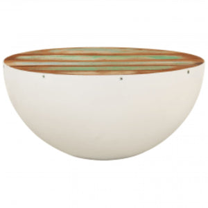 Bowl-shaped coffee table, reclaimed solid wood, 60x60x30 cm