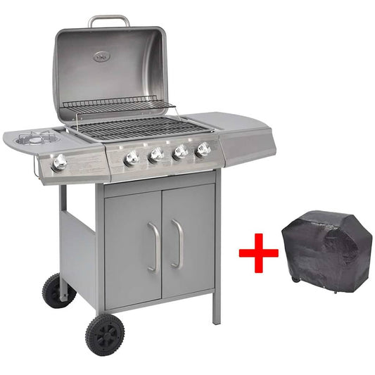 Gassgrill 4+1 kokesone sølv