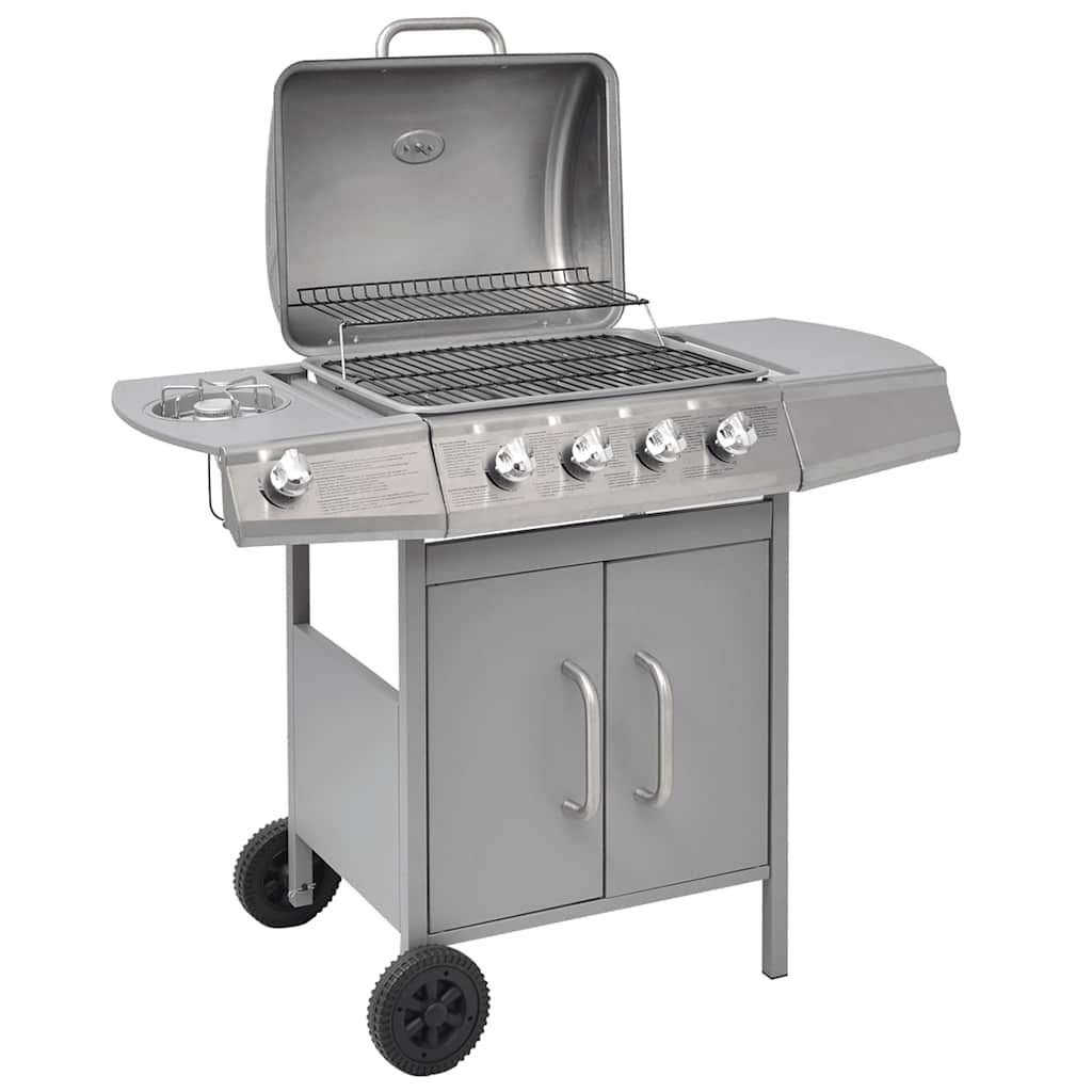 Gassgrill 4+1 kokesone sølv