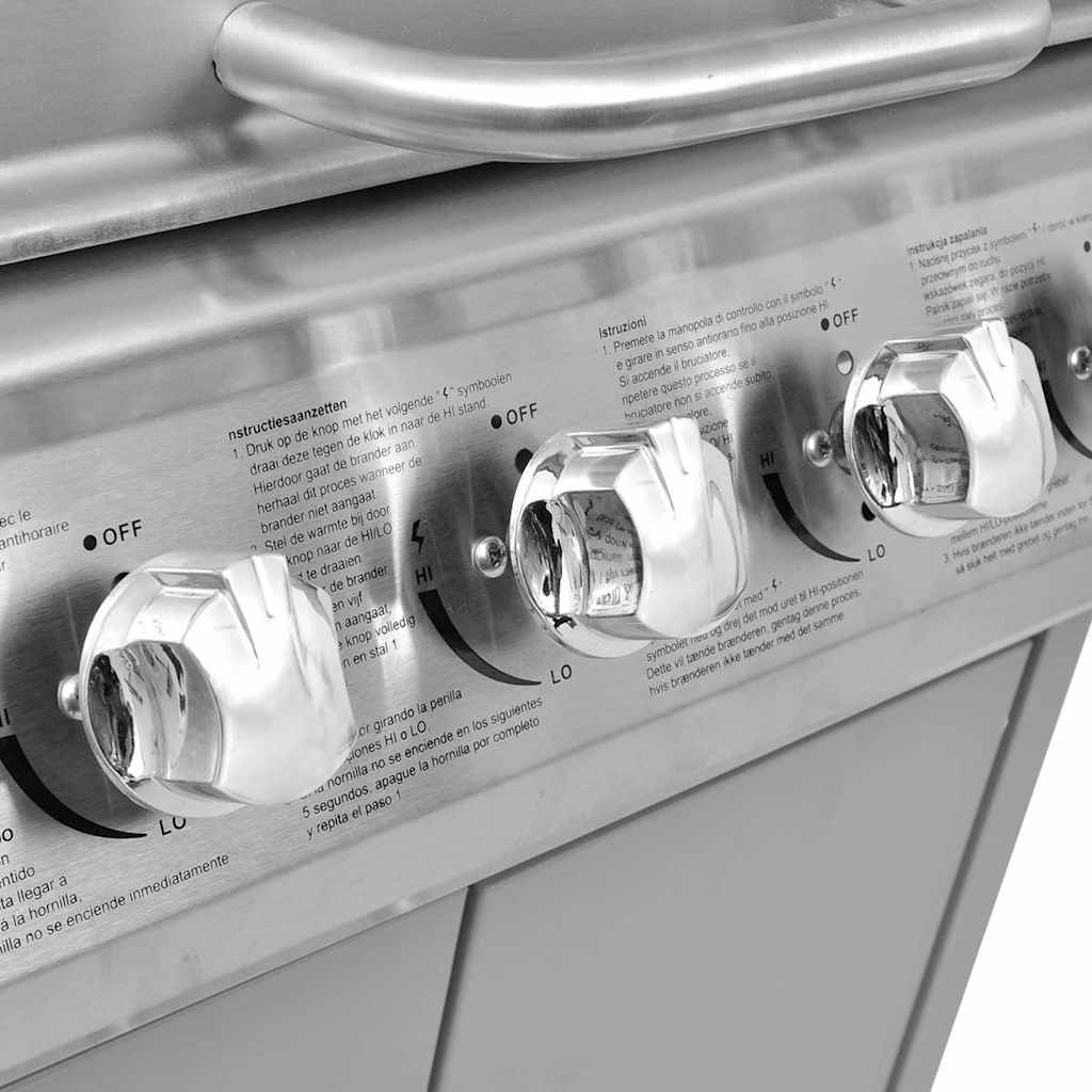 Gassgrill 4+1 kokesone sølv