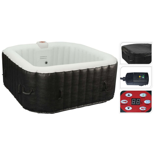 Inflatable hot tub 145x145x65 cm black and white
