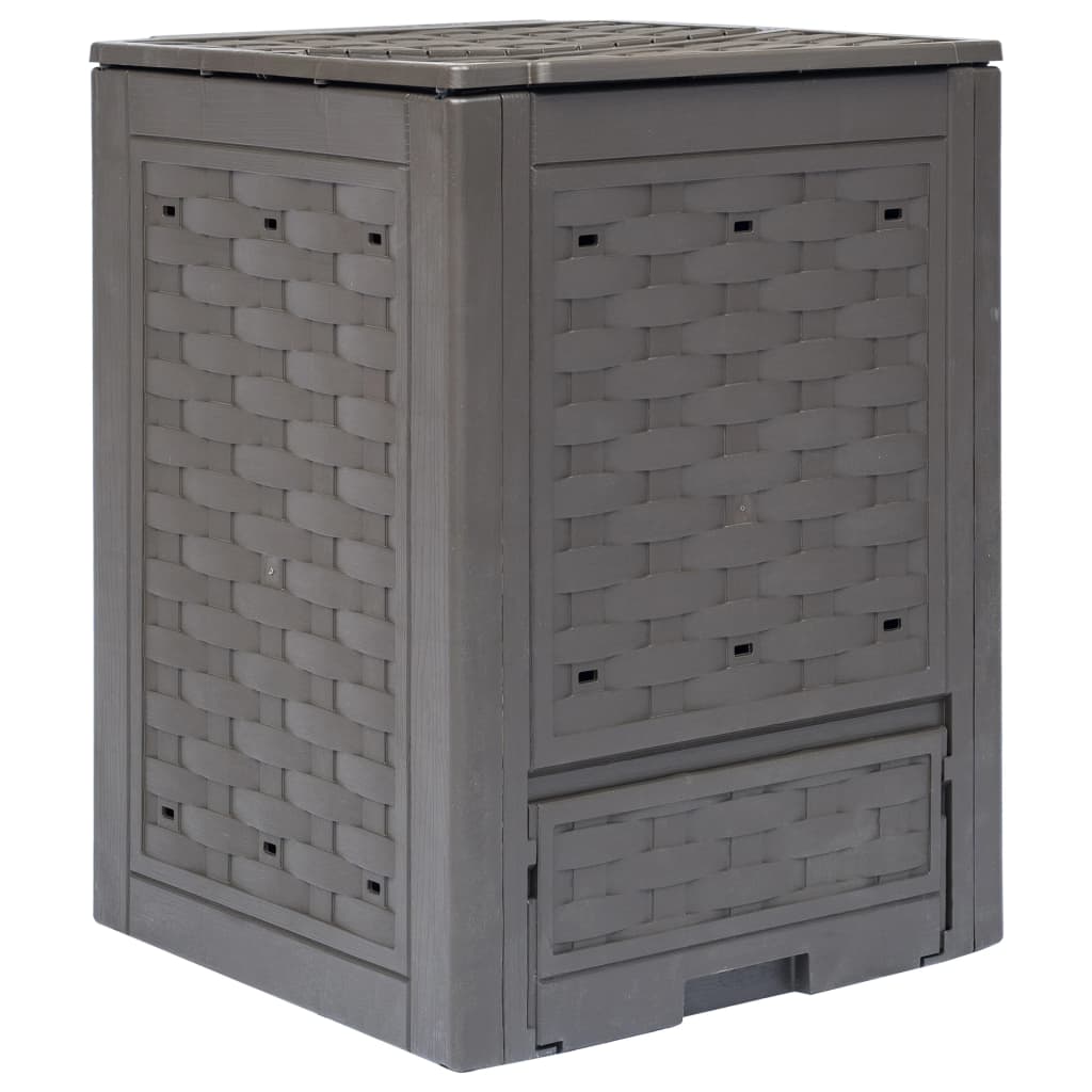 Kompostkasse 60x60x83 cm brun 300 L plast rotting