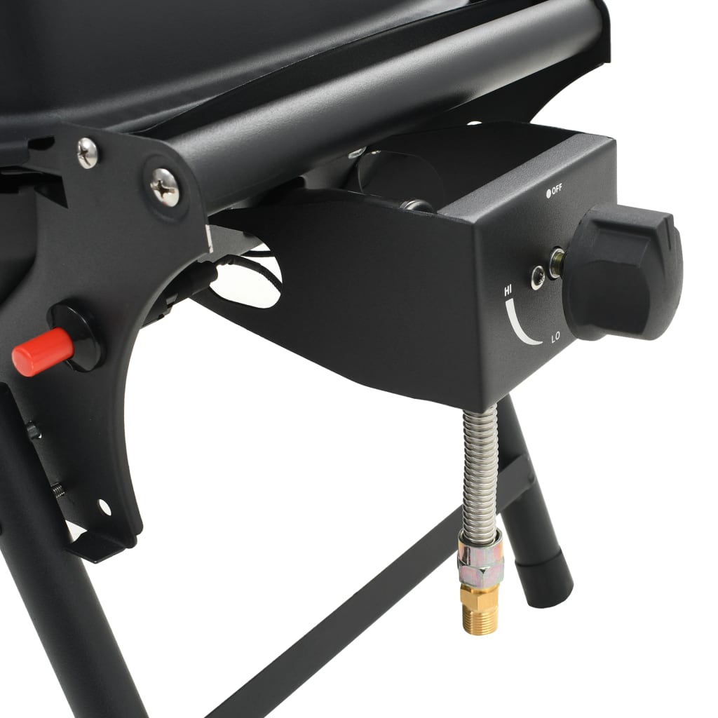 Bærbar gassgrill med en kokesone svart