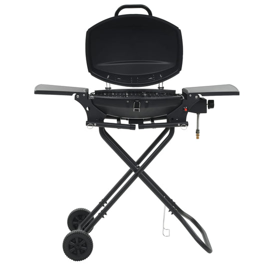 Bærbar gassgrill med en kokesone svart