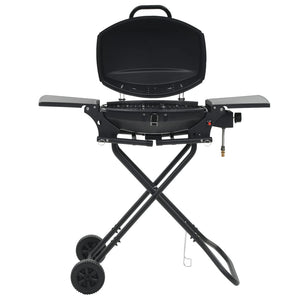 Bærbar gassgrill med en kokesone svart