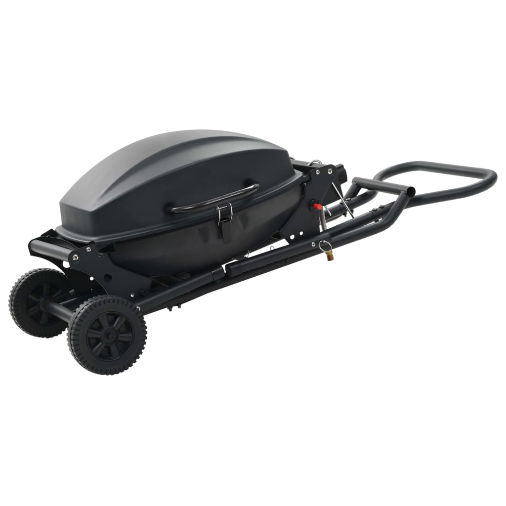 Bærbar gassgrill med en kokesone svart