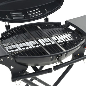Bærbar gassgrill med en kokesone svart
