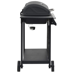 Gassgrill med 6 kokesoner stål svart