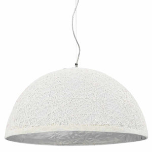 Pendant lamp white and silver Ø50 cm E27